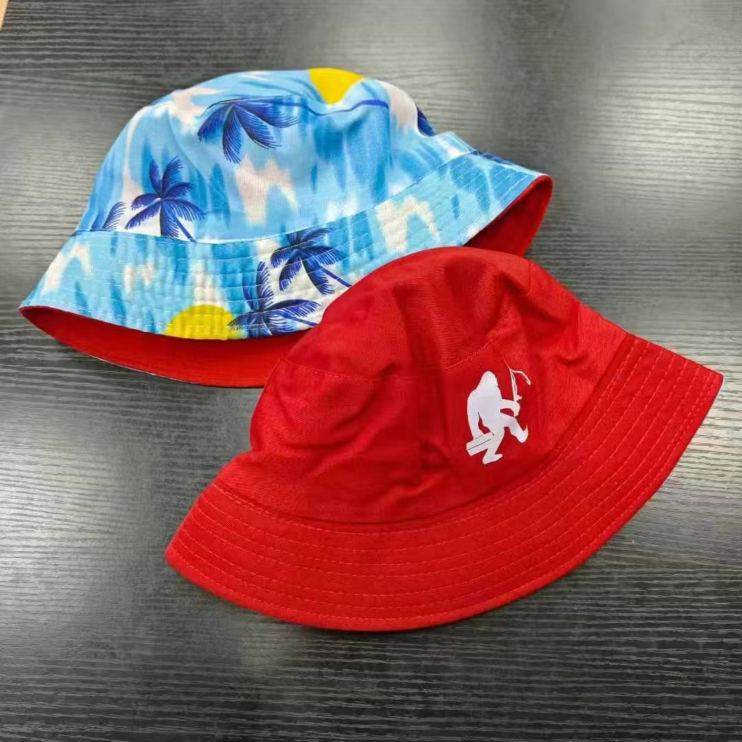 Double-sided embroidered fisherman's hat