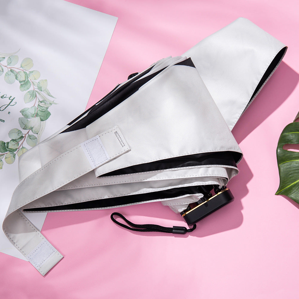 Umbrella Camellia Vinyl Sunscreen Parasol Ultra-light Mini Five folding Pocket Sun Umbrella Wholesale Special Offer