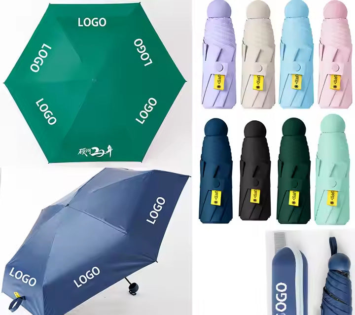 Ultra-light Umbrella Folding Sunshade Sun Umbrella Men's and Women's Foldable Souvenir Gift Capsule Box Promotional Umbrella