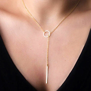 C124 Cross 8-character Sweater Chain Jewelry Girls' Popular Necklace, AliExpress Popular Short Neck Chain, Necklace Jewelry