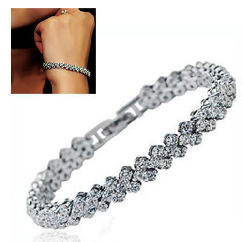Popular Wish Foreign Trade Europe, America and Rome Bracelet Women's Zircon Crystal New Bracelet Ring Diamond Fashion Jewelry Full of Diamonds