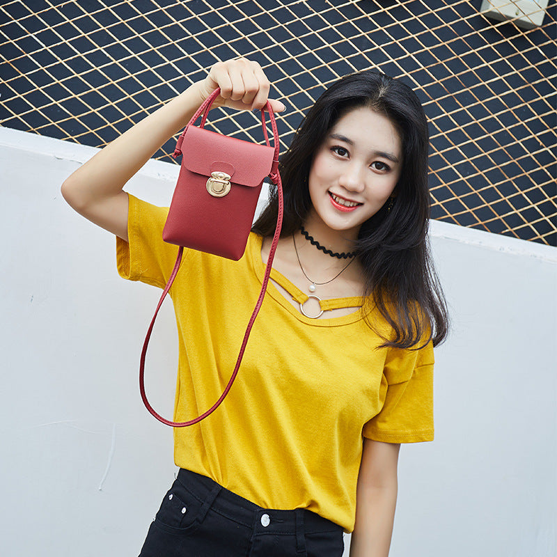 2025 Spring New Korean Version Women's Bag Solid Color Shoulder Mobile Phone Bag Crossbody Change Small Bag Super Hot Low-cost E-commerce Goods