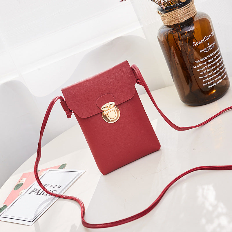 2025 Spring New Korean Version Women's Bag Solid Color Shoulder Mobile Phone Bag Crossbody Change Small Bag Super Hot Low-cost E-commerce Goods
