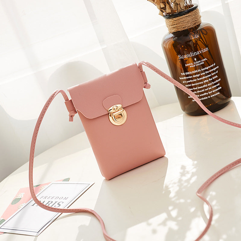 2025 Spring New Korean Version Women's Bag Solid Color Shoulder Mobile Phone Bag Crossbody Change Small Bag Super Hot Low-cost E-commerce Goods