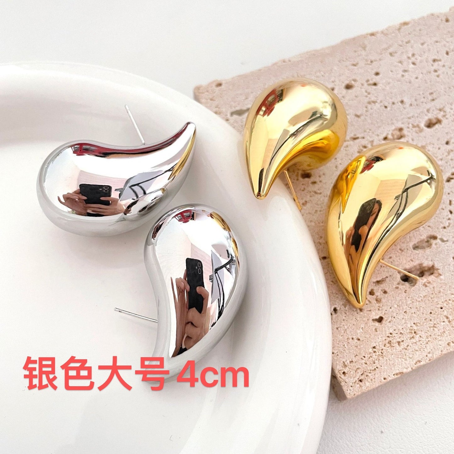 Hot-selling Environment Popular Design Sense Chubby Water Drop Earrings Simple Fashion Acrylic Earrings Ear Jewelry