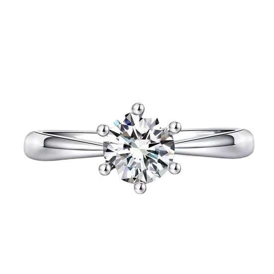 Korean Version of The Explosion, Six-claw 1-carat Simulated Diamond Ring, Open Ring, Female Wedding Proposal, Couple's Ring, Wedding Ring Wholesale