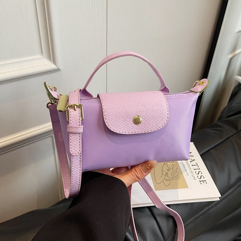 Popular Bag Women 2025 Spring and Summer New High-end Nylon Dumpling Bag Versatile Messenger Canvas Handbag