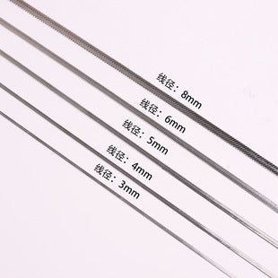Europe and The United States Popular Stainless Steel Round Snake Chain Snake Bone Chain Spring Titanium Steel Necklace Simple Personality Clavicle Chain New Wholesale
