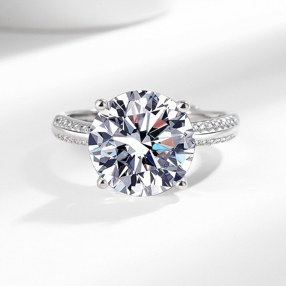 Hot Selling 5 Carat Eight Hearts Eight Arrows Platinum Plated Ring Ladies Ring Imitation Silver Ring Wholesale