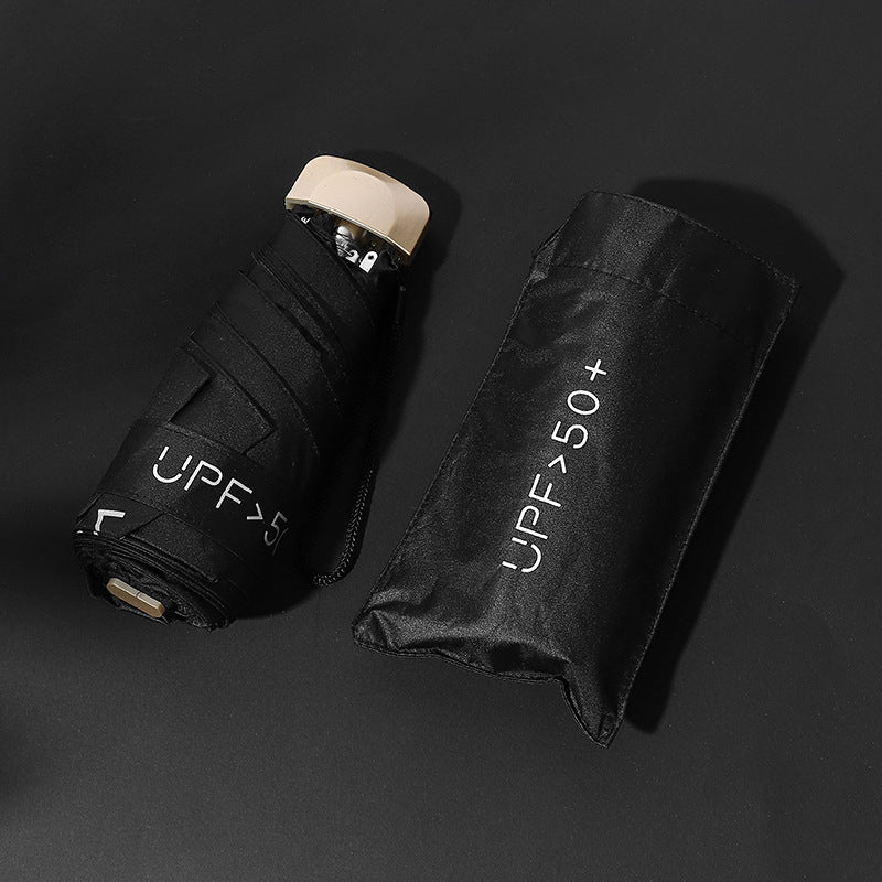 Upf50 + Flat 50% Umbrella Uv Sun Umbrella Ultra-light Small Folding Vinyl Umbrella Sunshade Anti-ultraviolet Umbrella Wholesale