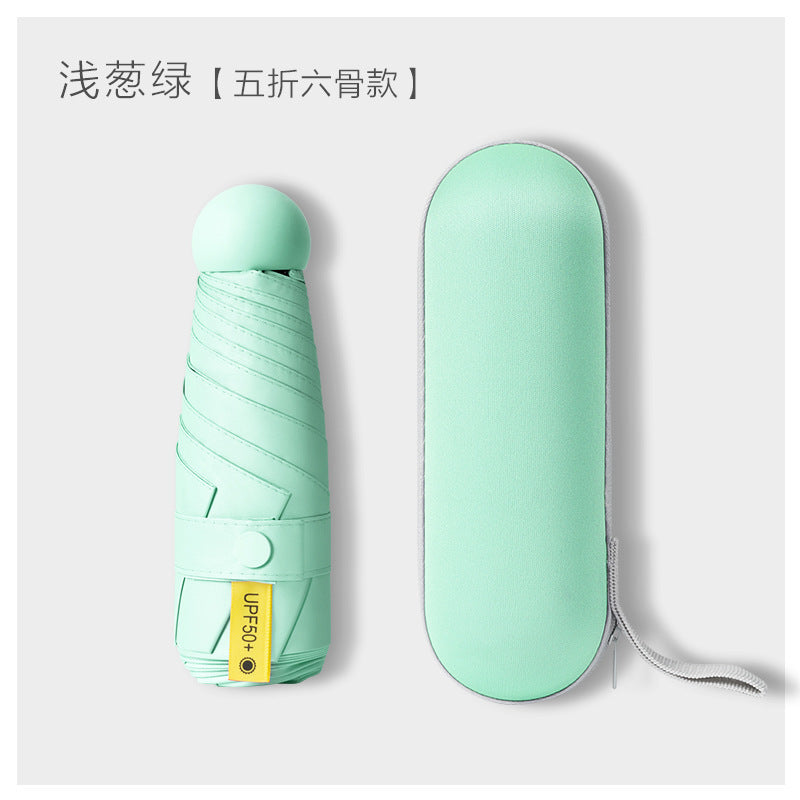 Ultra-light Umbrella Folding Sunshade Sun Umbrella Men's and Women's Foldable Souvenir Gift Capsule Box Promotional Umbrella