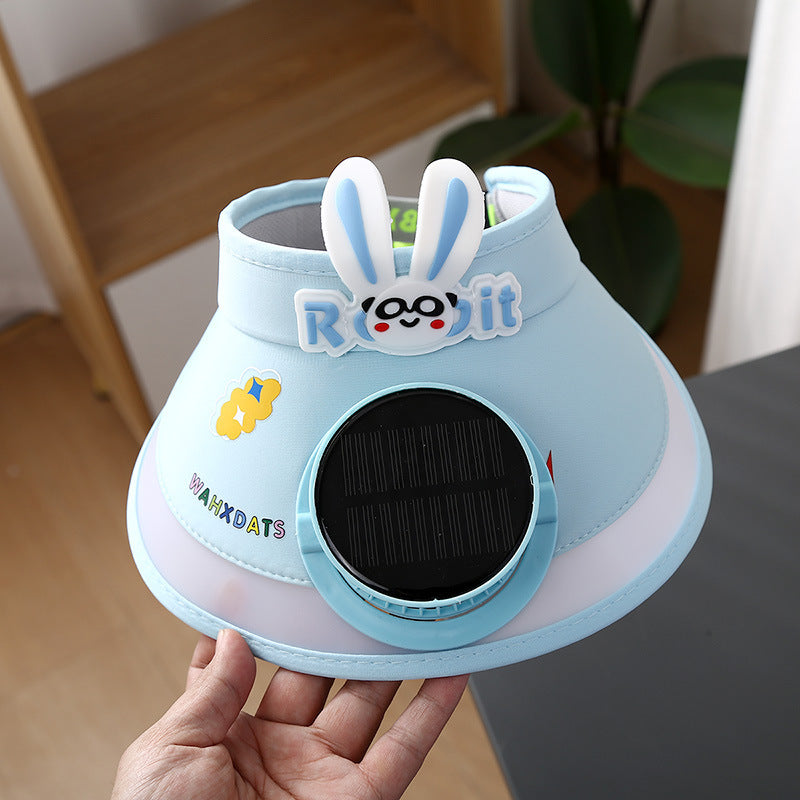 Hot selling Animal Children's Sunscreen Cap Solar Rechargeable Cap New UV Protection Empty Top Sun Hat with Fan