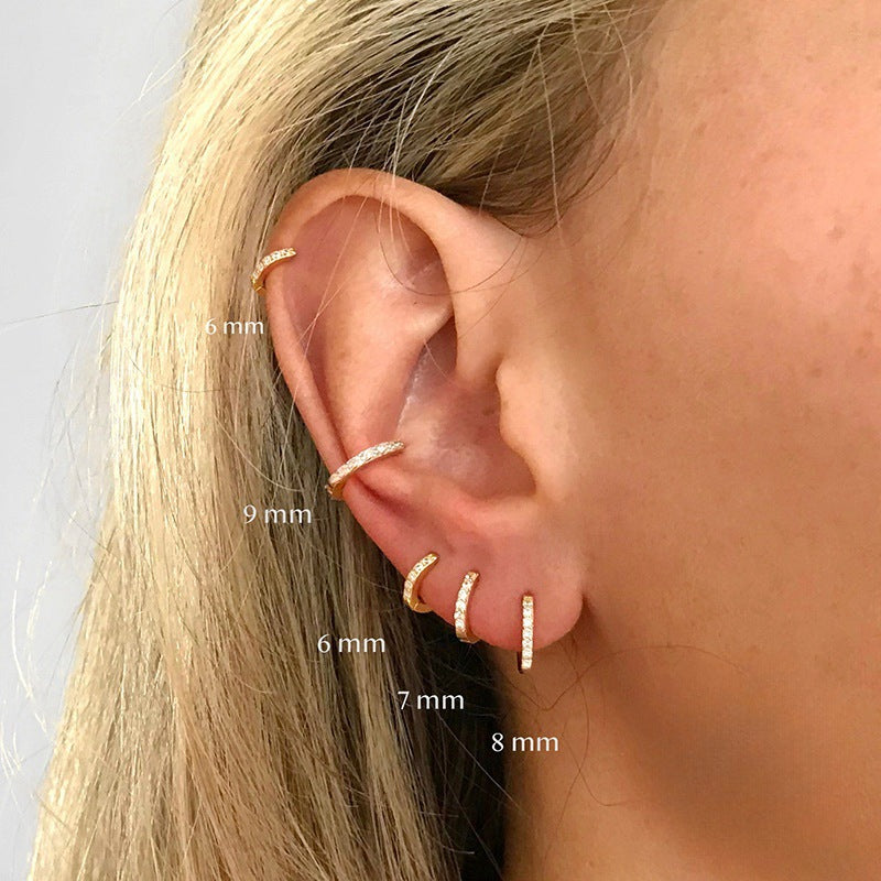 Europe and The United States Hot-selling Models, Circle Diamond Earrings, Earrings, Zircon Ear Buckles, Light Luxury Fashion Earrings, Jewelry