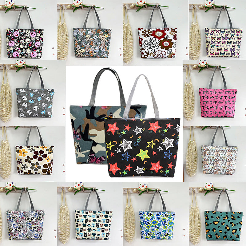 Manufacturer's New Printed Canvas Bag Wholesale Leisure Commuter Women's Fashion Portable Underarm Bag Cross-border Foreign Trade Women's Bag