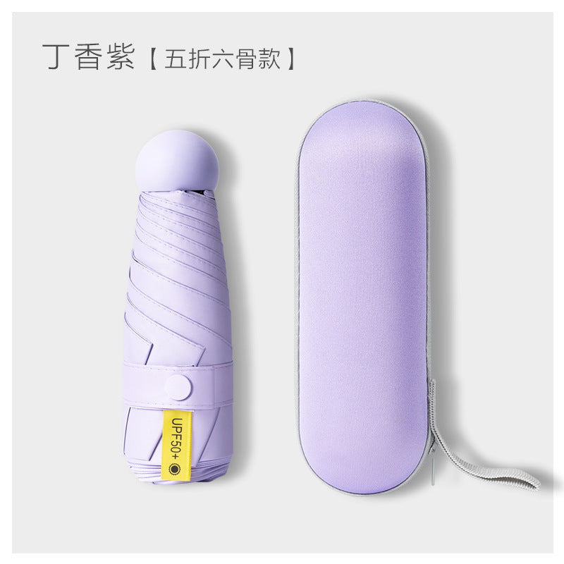 Ultra-light Umbrella Folding Sunshade Sun Umbrella Men's and Women's Foldable Souvenir Gift Capsule Box Promotional Umbrella