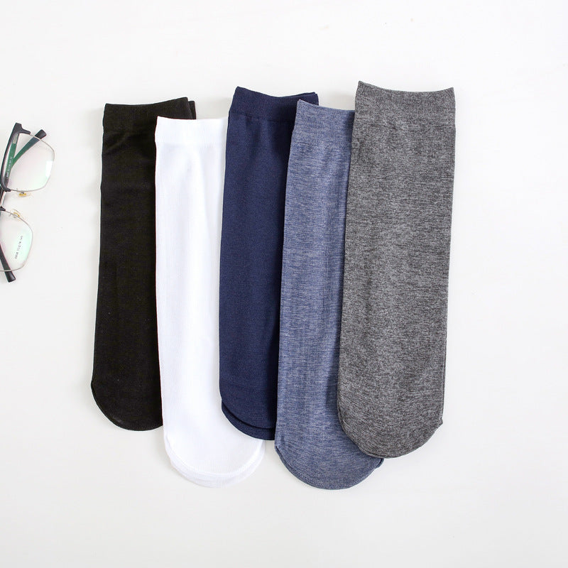Men's Socks, Thin Medium Tube Men's Socks, Men's Business Socks, Spring and Summer Men's Stockings, Men's Ice Silk Solid Color Wholesale