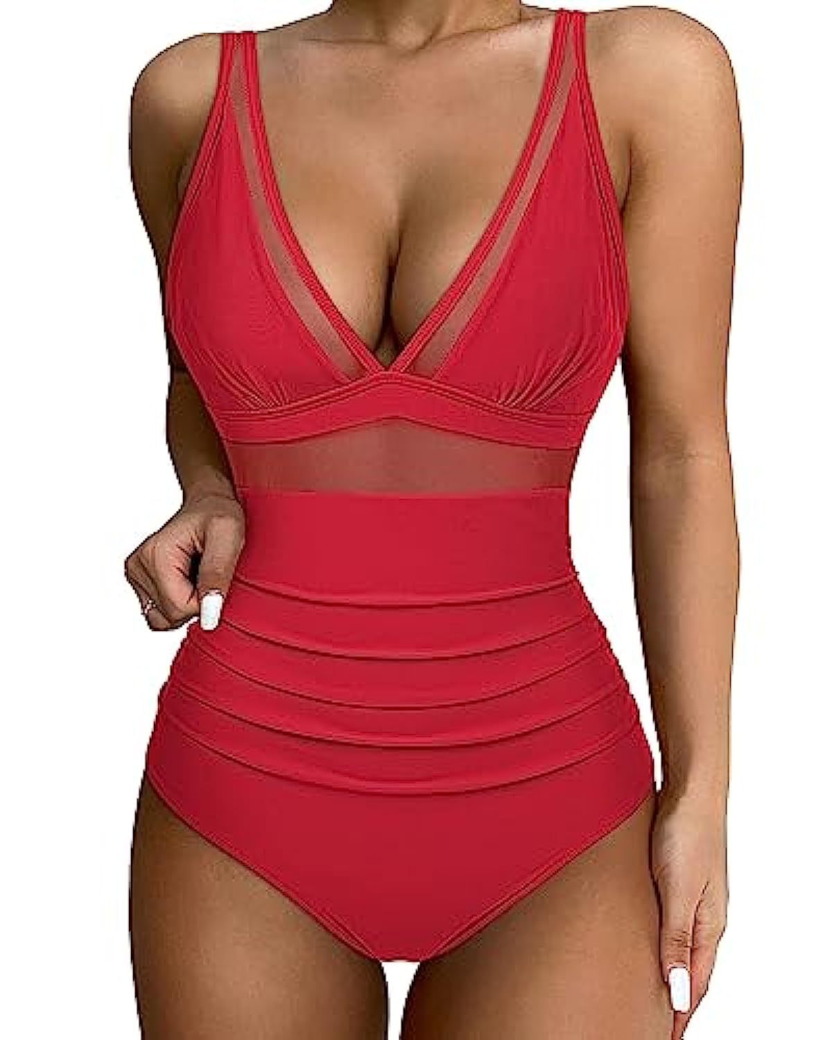 New European and American Foreign Trade Cross-border High-waisted One-piece Swimsuit Women's Tight and Sexy Amazon Hollow Popular Spot Swimsuit