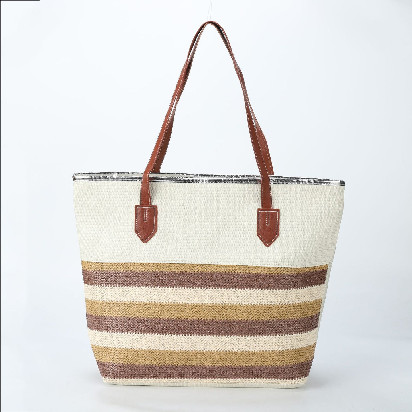 New Cross-border Beach Bag Striped, Foreign Trade Leisure Bag Amazon Armpit Bag Women's Shoulder Bag Women's Canvas Bag