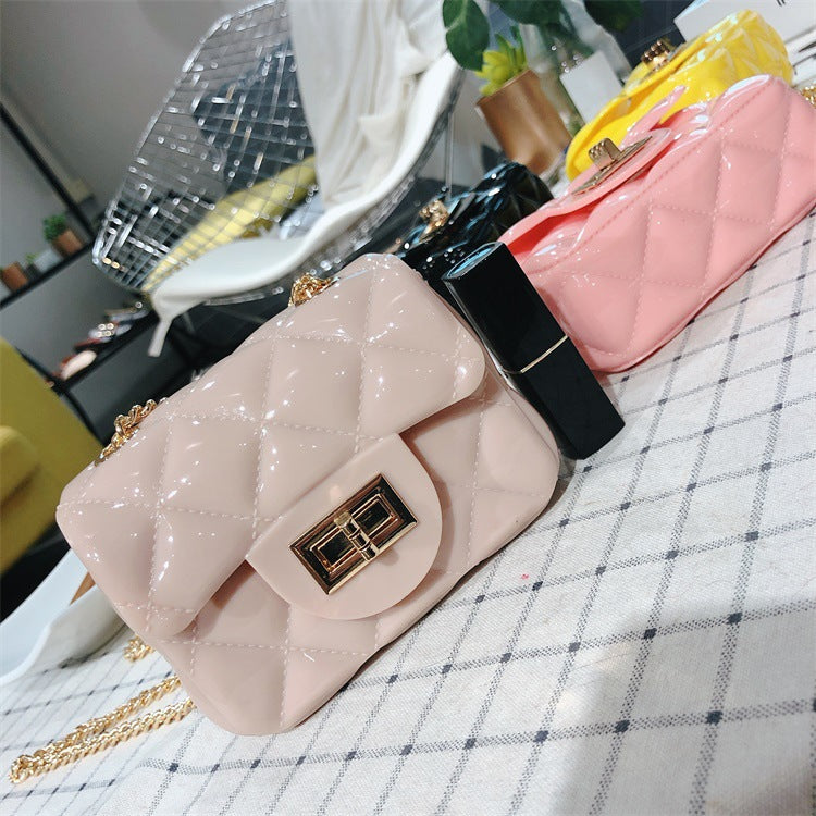 Summer Mini Jelly Bag Crossbody Shoulder Bag Korean Version Diamond Chain Bag Pvc Change Woman