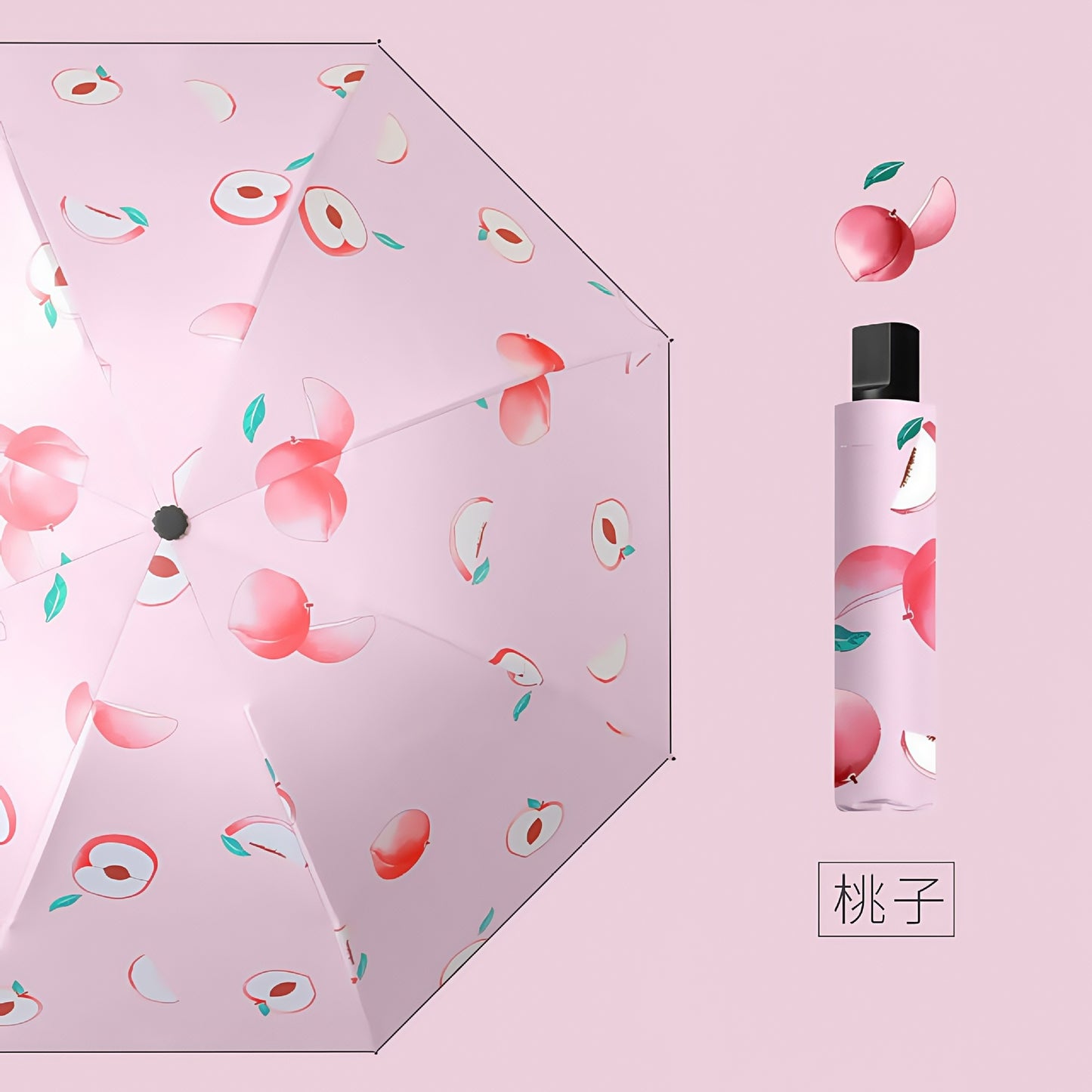 Fruit Thickened Umbrella Sun Umbrella Anti-ultraviolet Vinyl Wholesale Simple Parasol Umbrella Sunshine and Rain Dual-purpose Folding