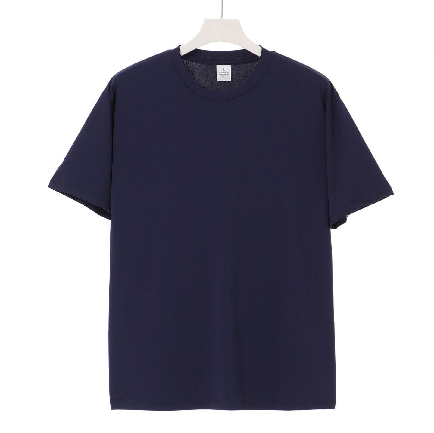 Cross-border Special European Size Quick-drying Round Neck Short-sleeved T-shirt for Men and Women Foreign Trade TikTok Polyester Ammonia Elastic Short T Wholesale