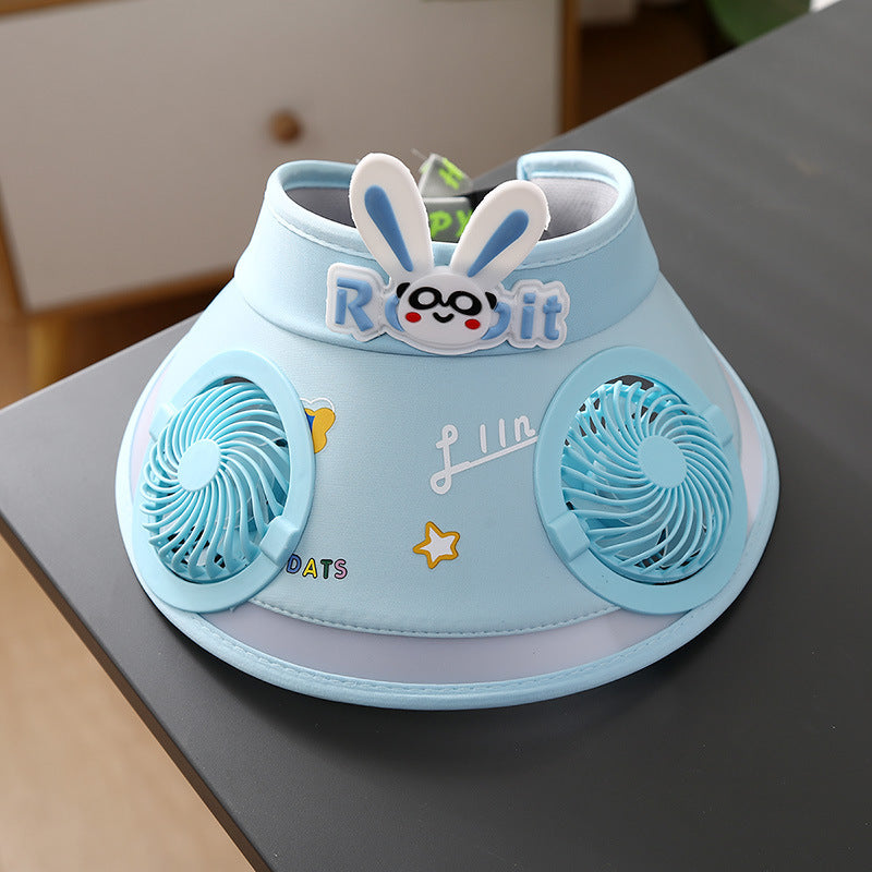 Hot selling Animal Children's Sunscreen Cap Solar Rechargeable Cap New UV Protection Empty Top Sun Hat with Fan