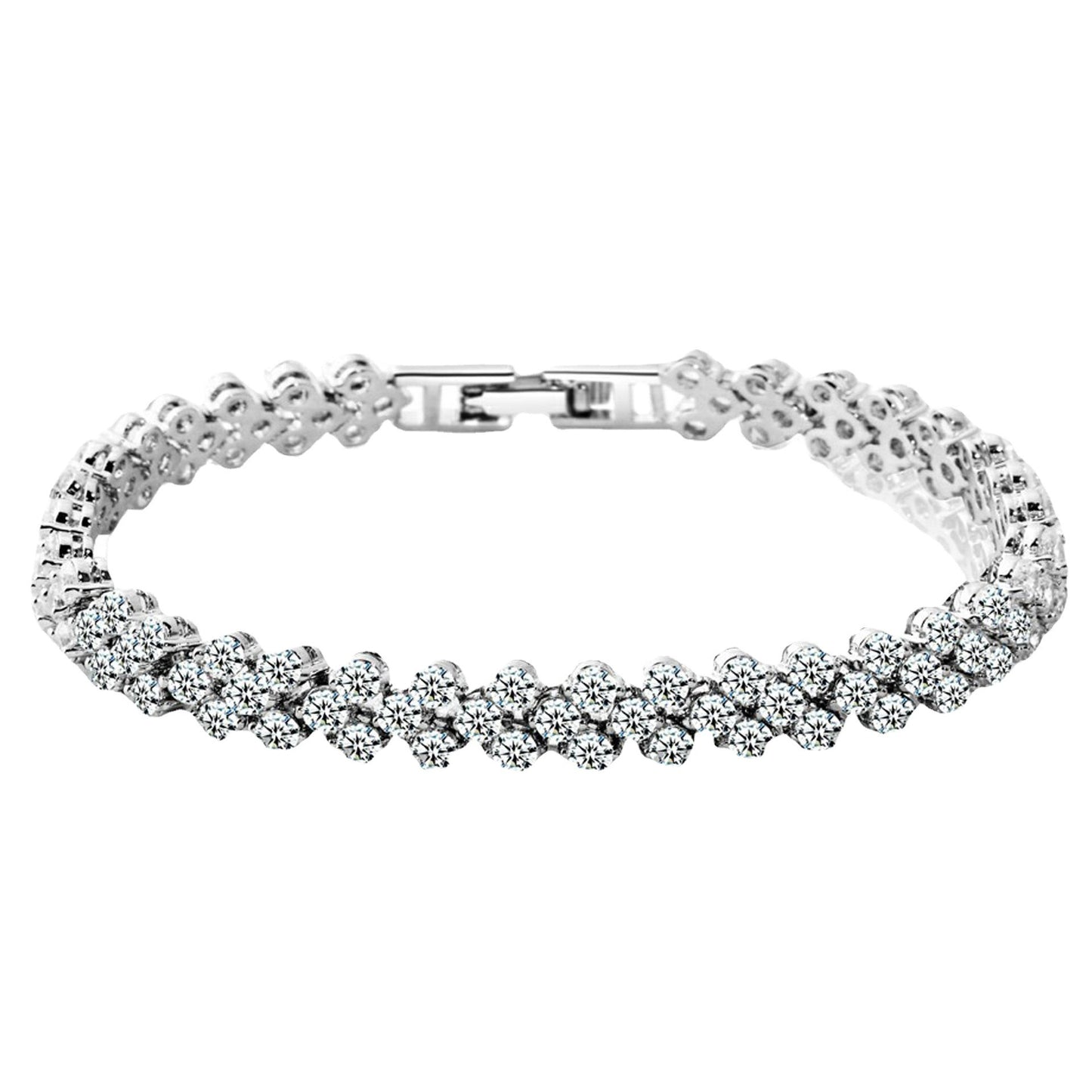 Popular Wish Foreign Trade Europe, America and Rome Bracelet Women's Zircon Crystal New Bracelet Ring Diamond Fashion Jewelry Full of Diamonds