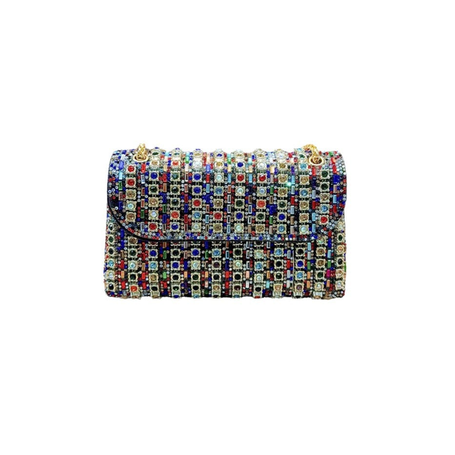 New Cross-border Celebrity Banquet Bag Chain Hand Bag Fashion Team Shoulder Messenger Bag Small Bag Diamond Dinner Bag