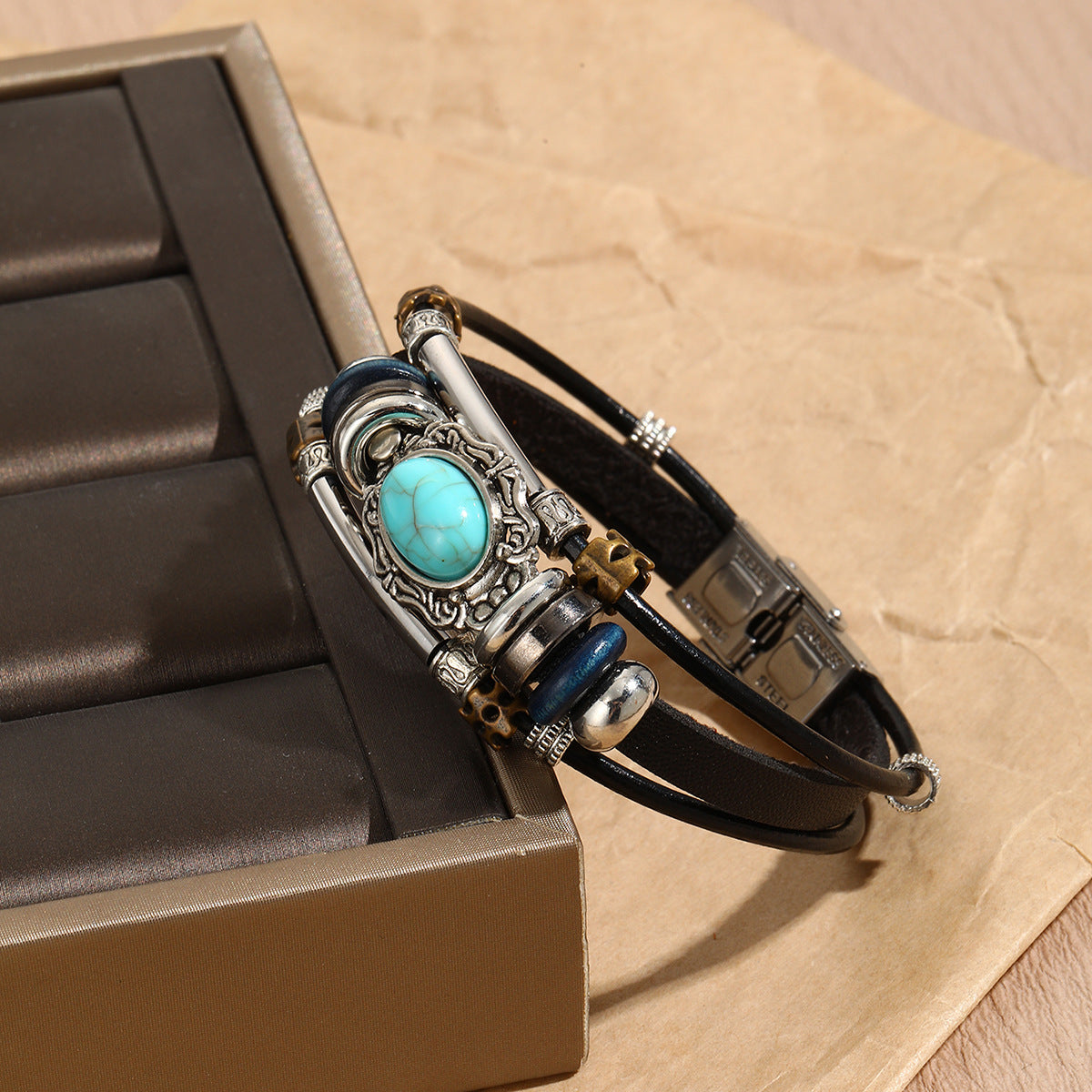 Special Foreign Trade Europe and The United States Popular Beaded Bracelet Women's Set Bohemian Ethnic Style Turquoise Bracelet