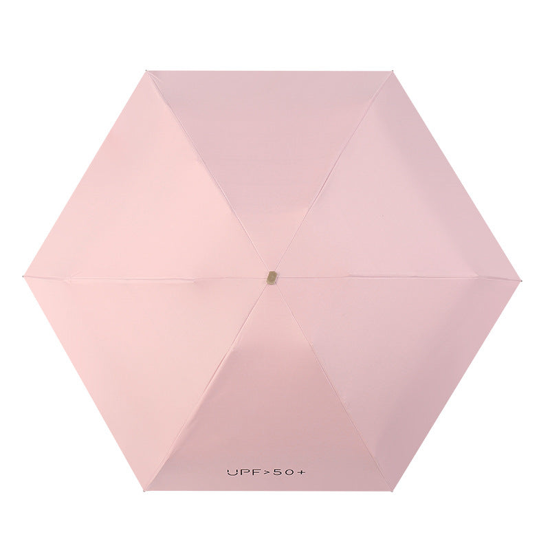 Upf50 + Flat 50% Umbrella Uv Sun Umbrella Ultra-light Small Folding Vinyl Umbrella Sunshade Anti-ultraviolet Umbrella Wholesale