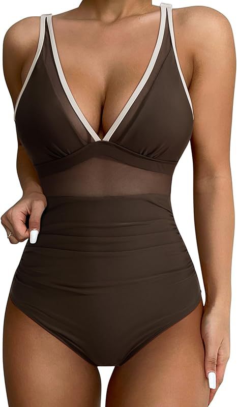 New European and American Foreign Trade Cross-border High-waisted One-piece Swimsuit Women's Tight and Sexy Amazon Hollow Popular Spot Swimsuit