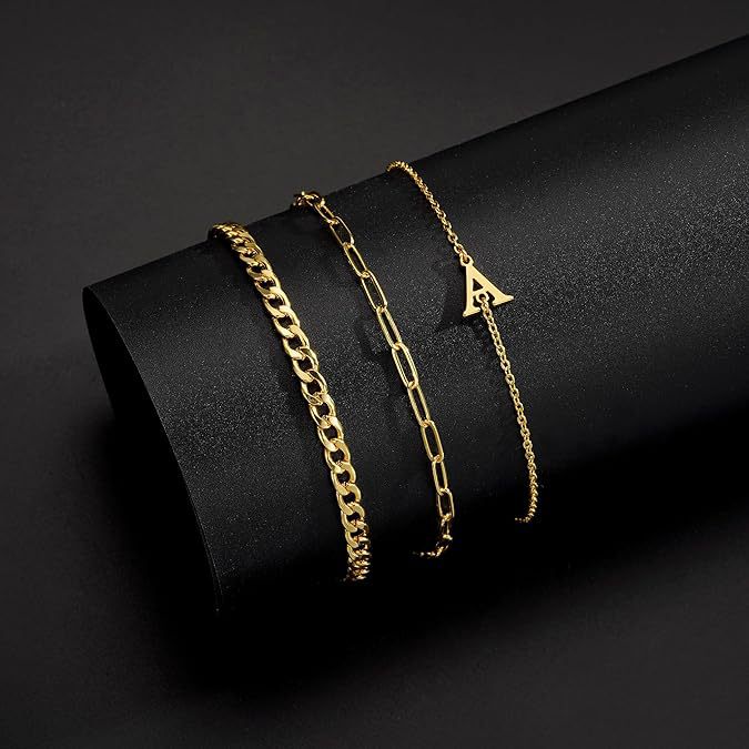 New Fashion Versatile 26-letter Bracelet Set, Plated with 14K Gold Light Luxury Stackable Bracelet Jewelry Women