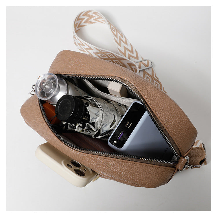 Foreign Trade Cross-border New Women's Bags Women's Wide Shoulder Straps Fashionable and Simple Commuting Casual Shoulder Messenger Bag Small Square Bag
