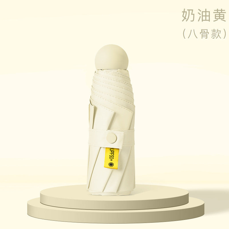 Ultra-light Umbrella Folding Sunshade Sun Umbrella Men's and Women's Foldable Souvenir Gift Capsule Box Promotional Umbrella