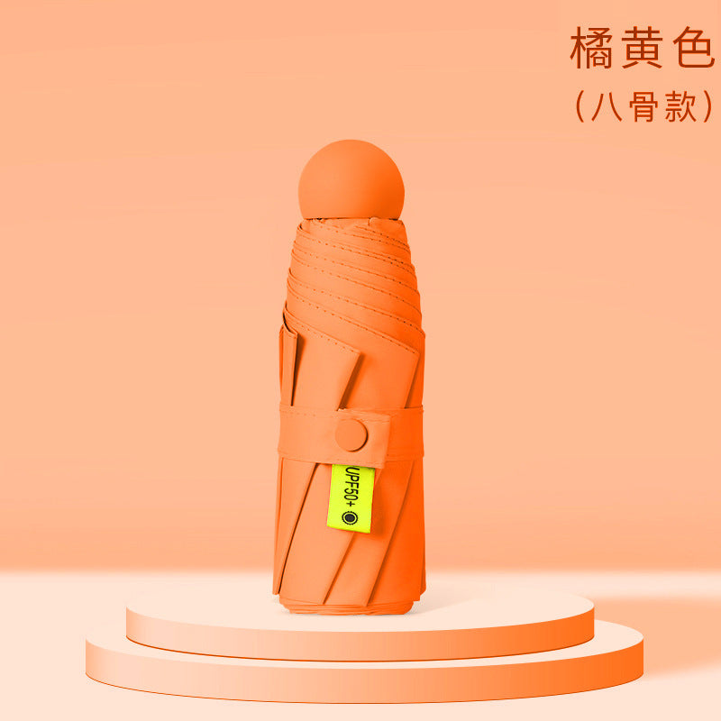 Ultra-light Umbrella Folding Sunshade Sun Umbrella Men's and Women's Foldable Souvenir Gift Capsule Box Promotional Umbrella