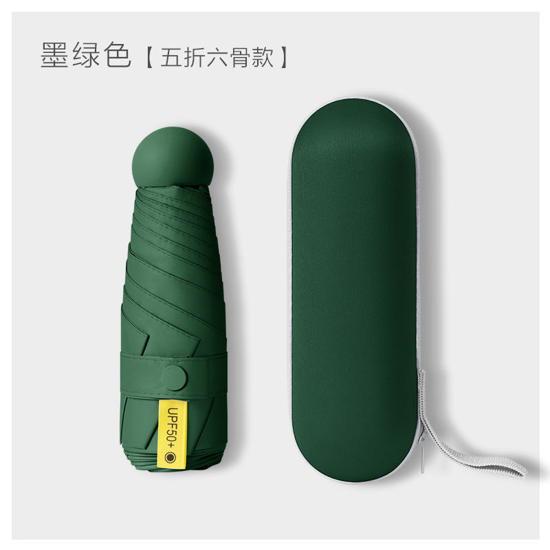 Ultra-light Umbrella Folding Sunshade Sun Umbrella Men's and Women's Foldable Souvenir Gift Capsule Box Promotional Umbrella