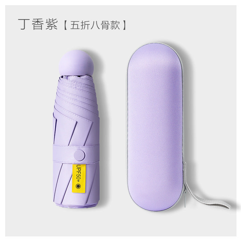 Ultra-light Umbrella Folding Sunshade Sun Umbrella Men's and Women's Foldable Souvenir Gift Capsule Box Promotional Umbrella