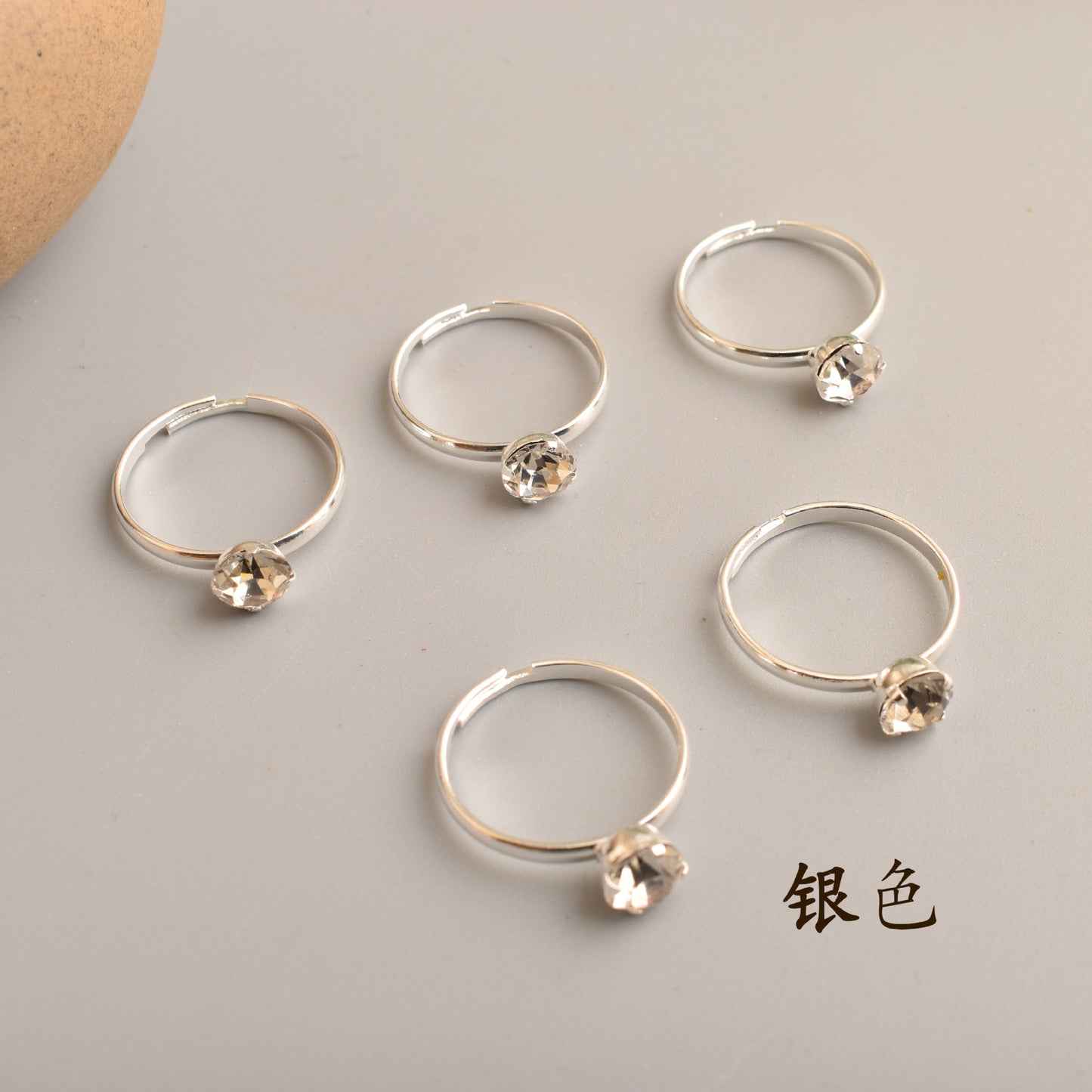 Hot-selling Jewelry Diamond Ring Foreign Trade Simple and Fashionable Living Square Claw Diamond Ring Exquisite Gift Ring