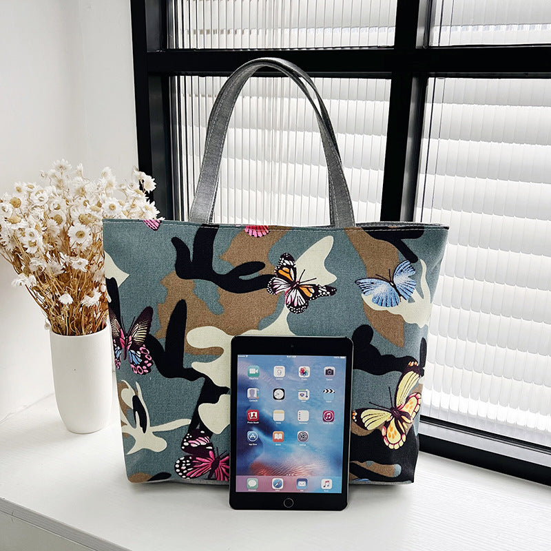 Manufacturer's New Printed Canvas Bag Wholesale Leisure Commuter Women's Fashion Portable Underarm Bag Cross-border Foreign Trade Women's Bag