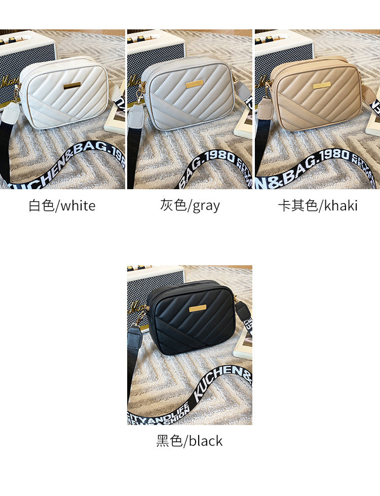 Women's Bag Personalized Embroidery Shoulder Camera Bag Foreign Trade 2025 Korean Version Summer and Autumn New Women's Oblique Span Small Square Bag