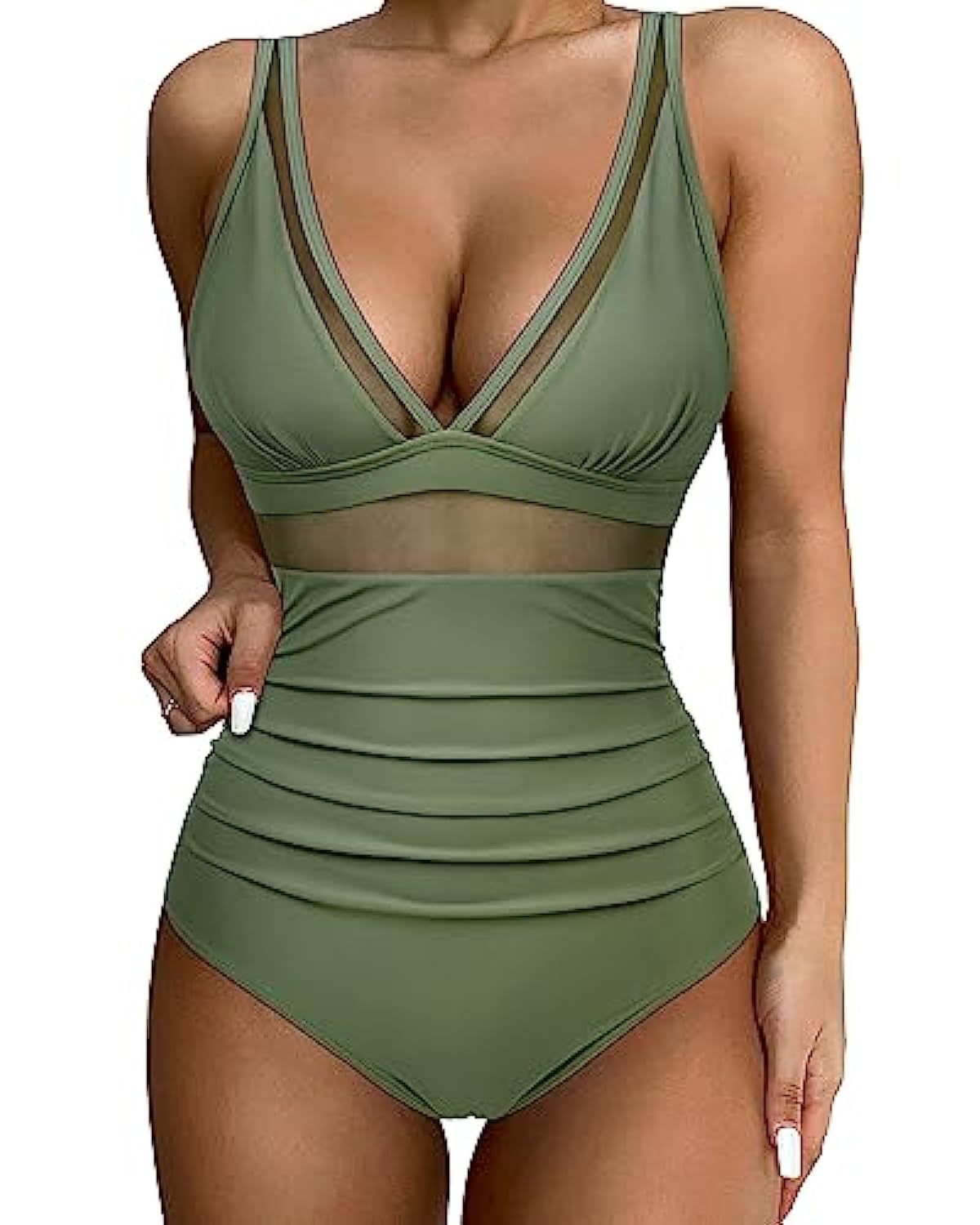 New European and American Foreign Trade Cross-border High-waisted One-piece Swimsuit Women's Tight and Sexy Amazon Hollow Popular Spot Swimsuit