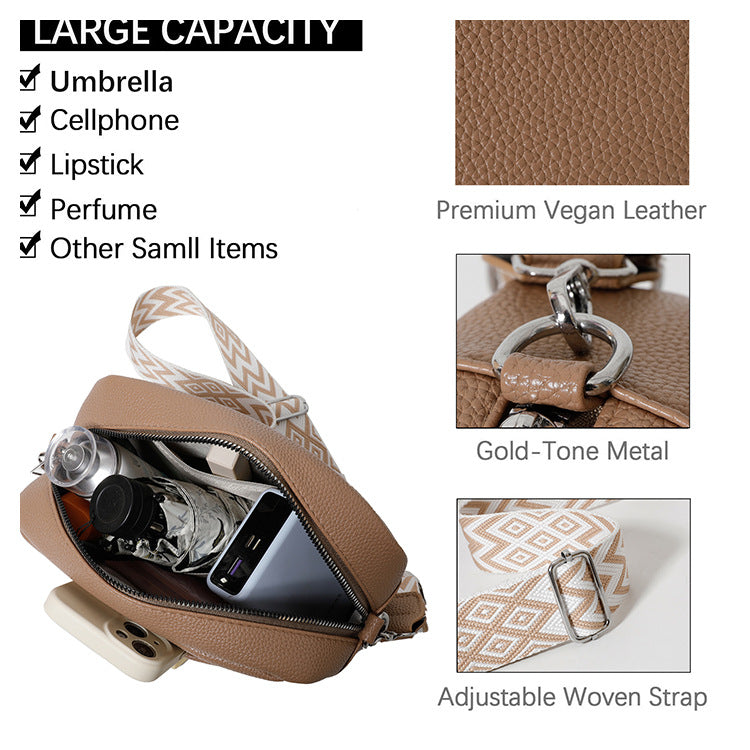 Foreign Trade Cross-border New Women's Bags Women's Wide Shoulder Straps Fashionable and Simple Commuting Casual Shoulder Messenger Bag Small Square Bag