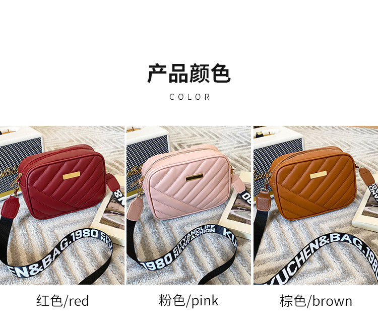 Women's Bag Personalized Embroidery Shoulder Camera Bag Foreign Trade 2025 Korean Version Summer and Autumn New Women's Oblique Span Small Square Bag