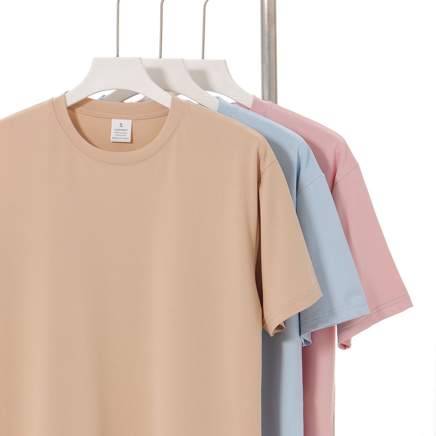 Cross-border Special European Size Quick-drying Round Neck Short-sleeved T-shirt for Men and Women Foreign Trade TikTok Polyester Ammonia Elastic Short T Wholesale