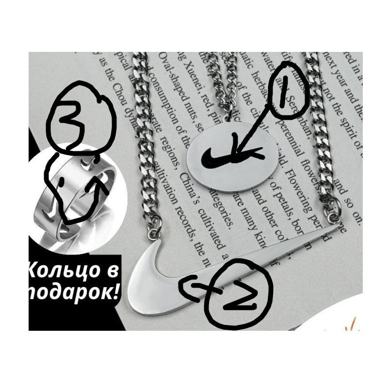 XP17 New Ins Internet Celebrity Titanium Steel Dance Hip Hop Hiphop Hook Necklace Harajuku Double Tick Couple