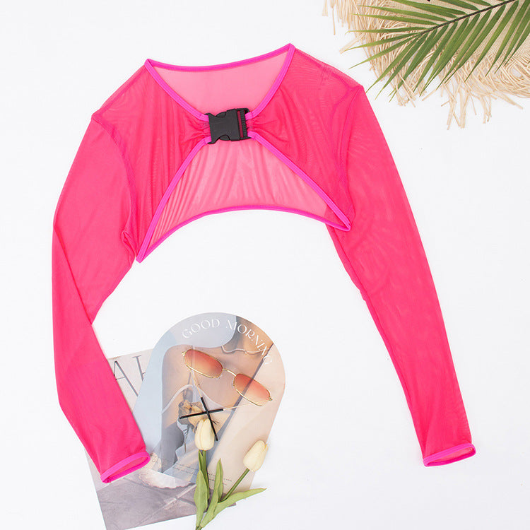 Amazon Multi-color Sexy Triangle One-piece Swimsuit Women, European and American Blouse Long-sleeved Hot Spring Bikini Swimsuit