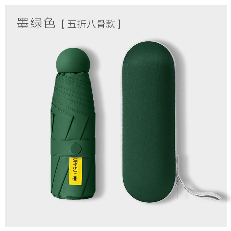 Ultra-light Umbrella Folding Sunshade Sun Umbrella Men's and Women's Foldable Souvenir Gift Capsule Box Promotional Umbrella