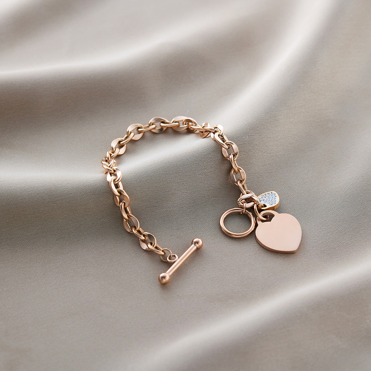 Warm Jian Does Not Fade Cross-border Hot-selling Titanium Steel Bracelet Women's Five-leaf Clover with Diamonds Ins Wind Personality 18K Vacuum Plating