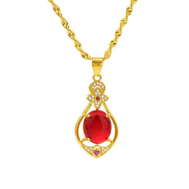 Internet Celebrity Explosion Gold Necklace Female Ins Light Luxury Niche Design High Texture Pendant Collarbone Chain