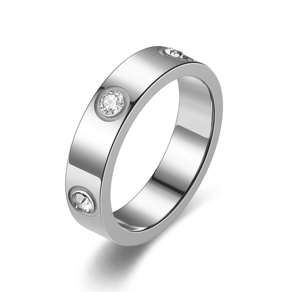 European and American Fashion New Internet Celebrity Hot-selling Style Smooth Diamond Ring Cross-border Exclusive Source Manufacturers